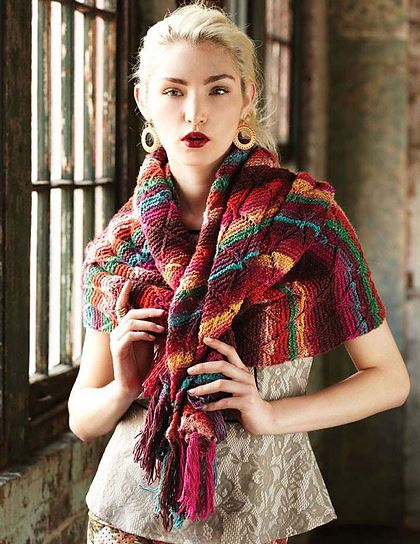 A Noro Kirara Pattern - Diamond Lace Wrap (PDF)