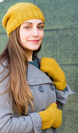 Juniper Moon Farm Garter Hat & Mitts Knitting Pattern on sale at Little Knits