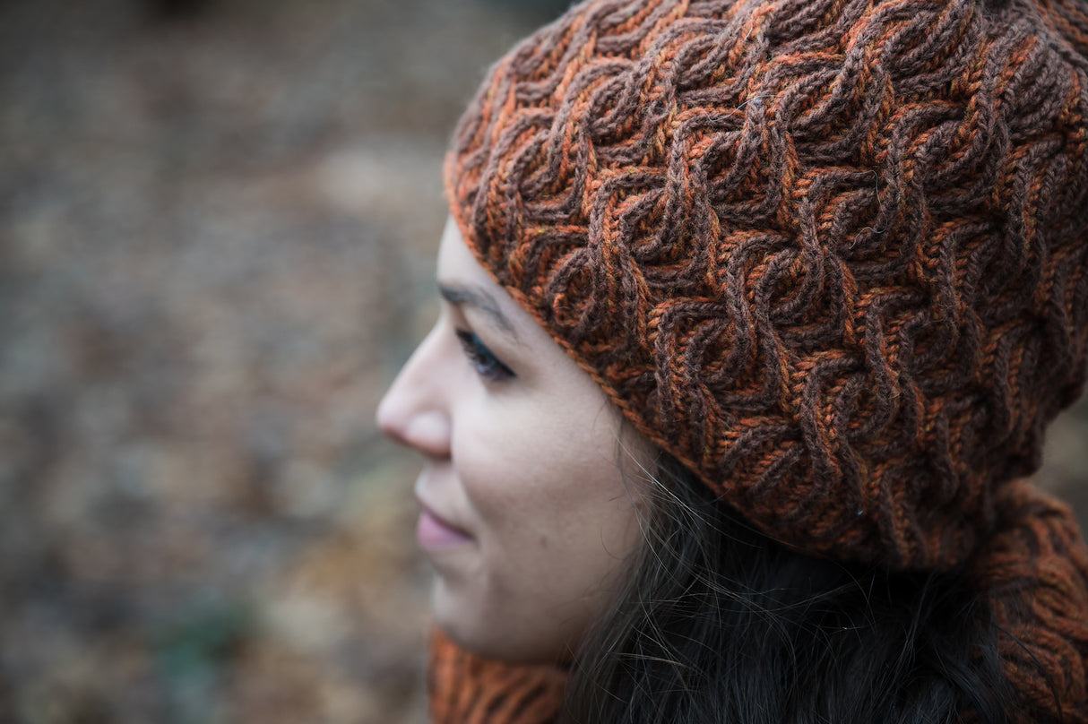 A Juniper Moon Patagonia Organic Merino Pattern - Dubloons Hat and Cowl (PDF)