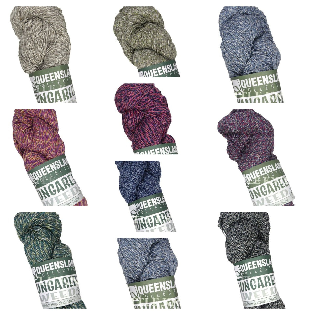 Queensland Dungarees Tweed Mixed Bag 10 SKEINS - One Skein of Each Color (No Repeats) - 75% OFF SALE!