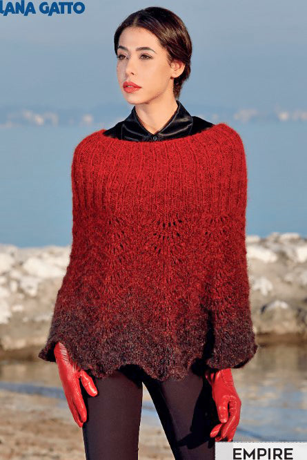 Lana Gatto Empire Pattern - Scalloped Poncho (PDF) free knitting pattern at Little Knits