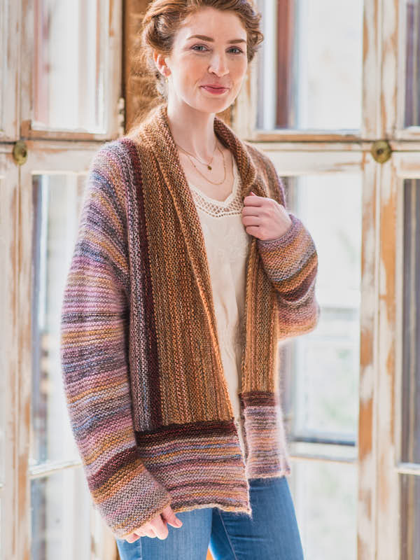 A Berroco Tiramisu Knitting Pattern Enia Coat on sale at Little Knits