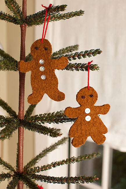A Churchmouse Yarns and Teas Pattern - Felted Gingerbread Ornaments (PDF)