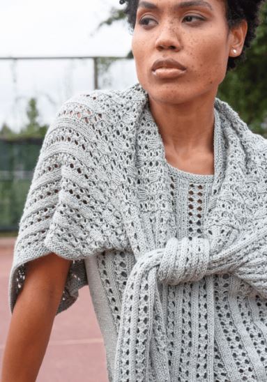 A Berroco Pima Soft Pattern - Filigree Cardigan and Tank Twinset (PDF File)