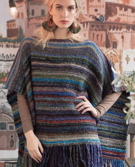 Noro Taiyo Pattern - Fringed Poncho #14 (PDF)