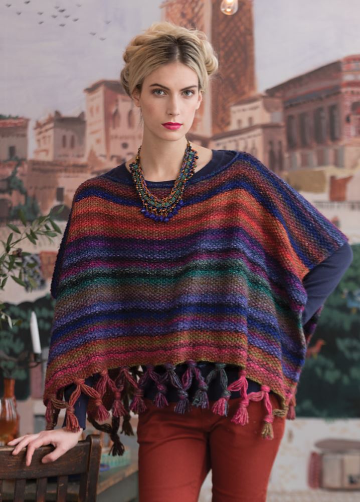 A Noro Silk Garden Pattern - Fringed Poncho (PDF)