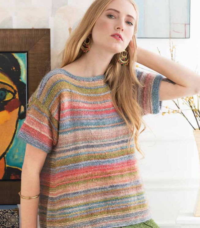 A Noro Silk Garden Lite - Garter Gusset Tee (PDF)