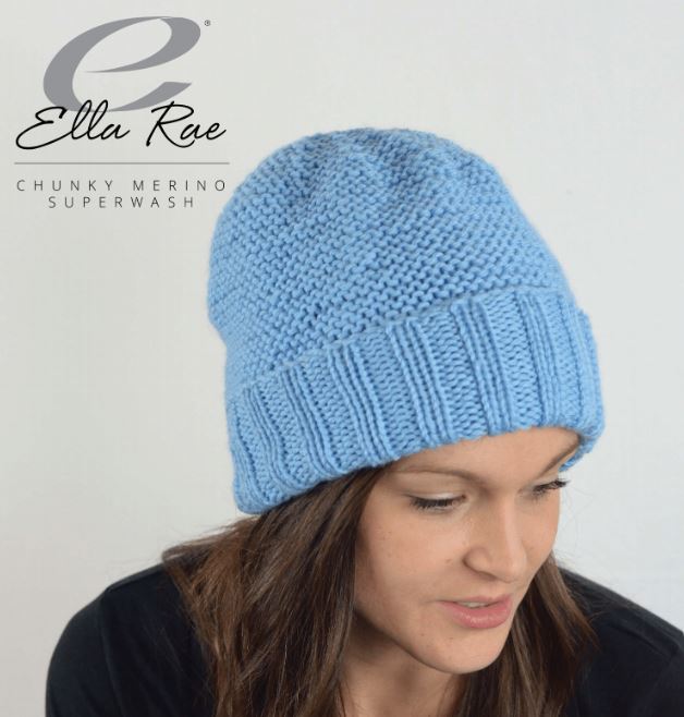 An Ella Rae Chunky Merino Superwash Pattern - Garter Stitch Beanie (PDF)