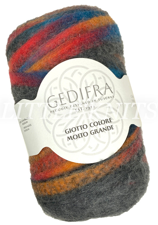 Gedifra Giotto Colore Molto Grande - Blue, Red, Graphite (Color #2001) - BIG 200 GRAM SKEINS