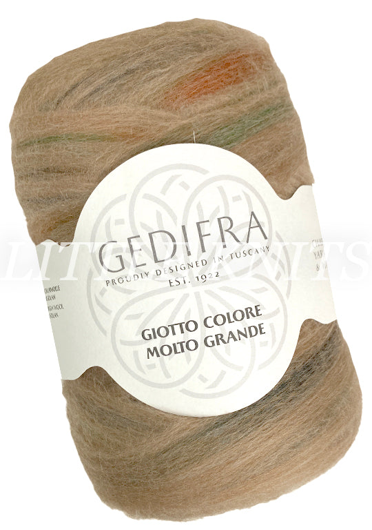 Gedifra Giotto Colore Molto Grande - Brown, Tan, Lime (Color #2003) - BIG 200 GRAM SKEINS