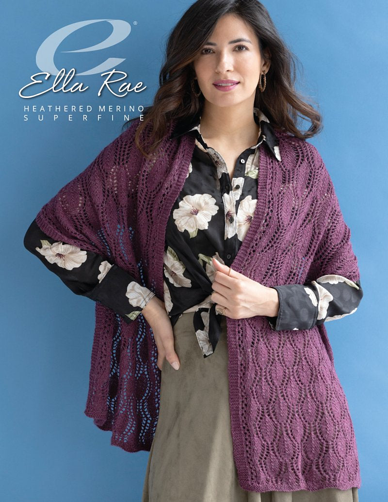 An Ella Rae Heathered Merino Pattern - Gertrude Shawlette (PDF)