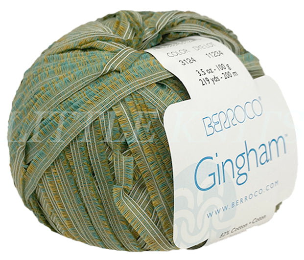 Berroco Gingham - Pesto (Color #3124) - FULL BAG SALE (5 Skeins) - 70% OFF SALE!