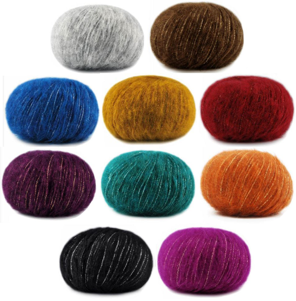 Jody Long Glam Haze - MYSTERY BAG (TEN Skeins, 4,3,3 Color Split) - Each bag will be different than the pic