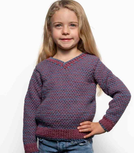 A Juniper Moon Bluefaced Leicester Pattern - Glynne Kids Sweater (PDF File)