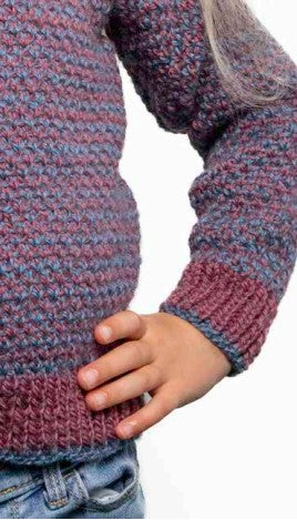 A Juniper Moon Bluefaced Leicester Pattern - Glynne Kids Sweater (PDF)