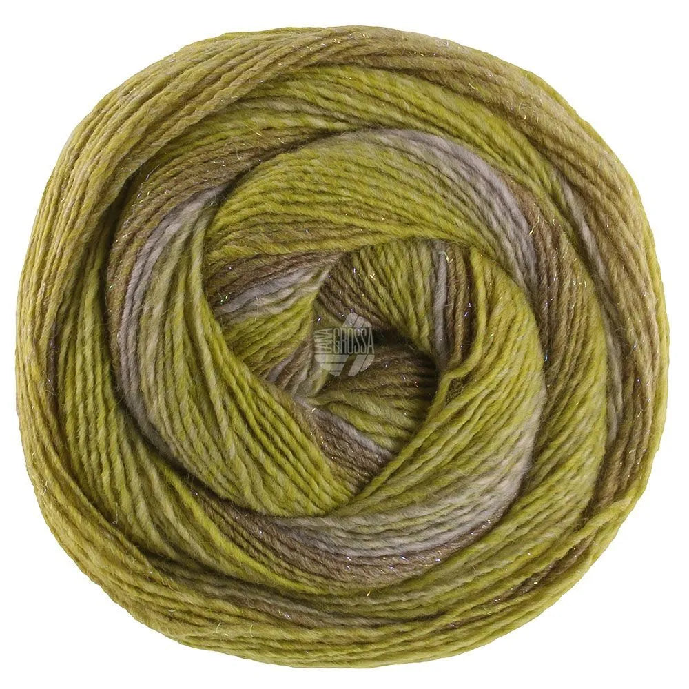 Lana Grossa Gomitolo Gala - Ash & Olives (Color #4034) - BIG 200 GRAM CAKES