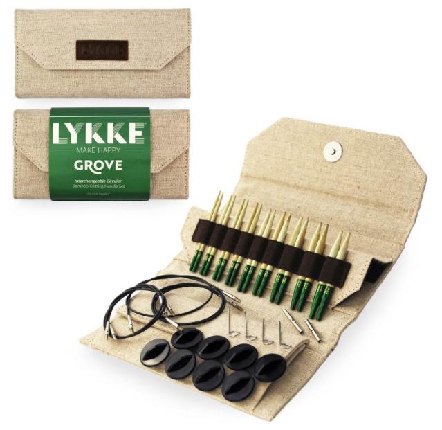 LYKKE 3.5 Inch Grove Interchangeable Circular Knitting Needle Set in Canvas Snap Case  on sale and ships free at Little Knits