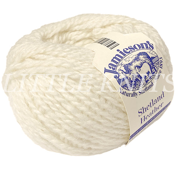 Jamieson's of Shetland Heather Aran Yarn - Natural White (Color #104)