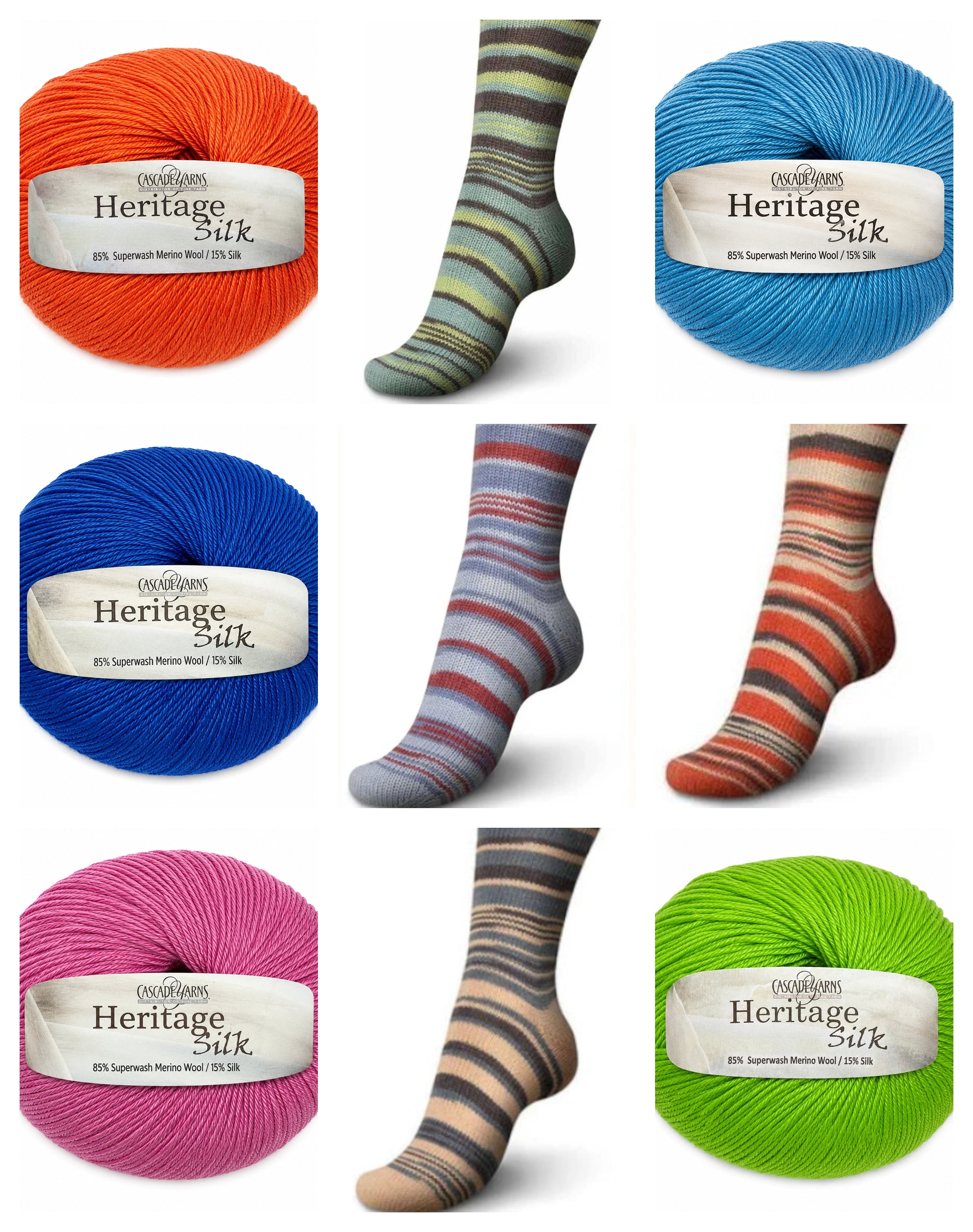 Heritage Silk & Regia Energy Flow Mystery Bag - 10 Skeins, 5 Skeins of Each, No Repeats