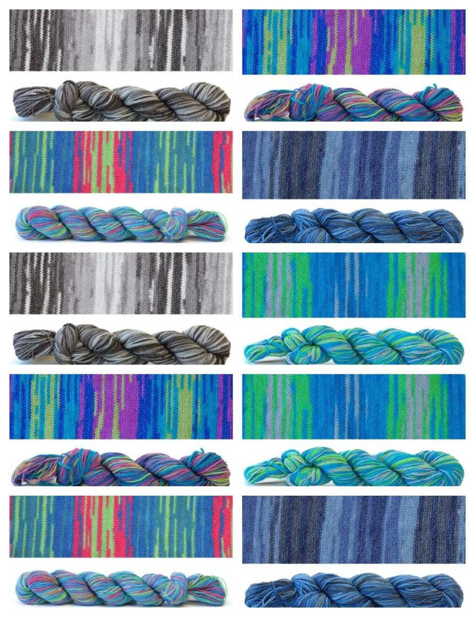 !!Hikoo CoBaSi Multi & Tonal 10 Skein MYSTERY BAG - 4/3/3 Color Split - 70% OFF SALE!