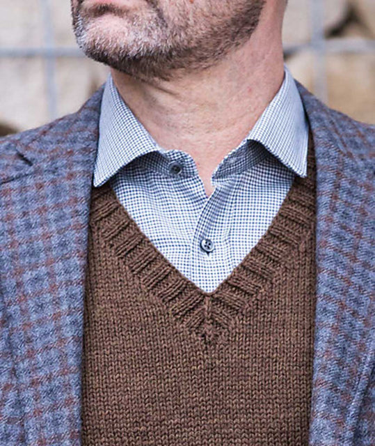A Churchmouse Yarns and Teas Pattern - His Vest (PDF)