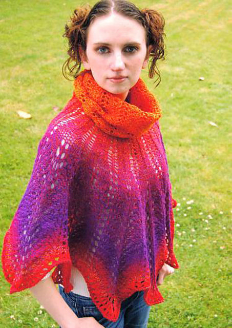 A FREE Schoppel Zauberwolle Pattern - Evelyn's Glow Cowled Cape (PDF)