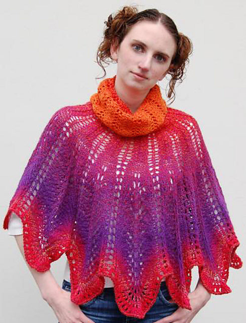 A FREE Schoppel Zauberwolle Pattern - Evelyn's Glow Cowled Cape (PDF)