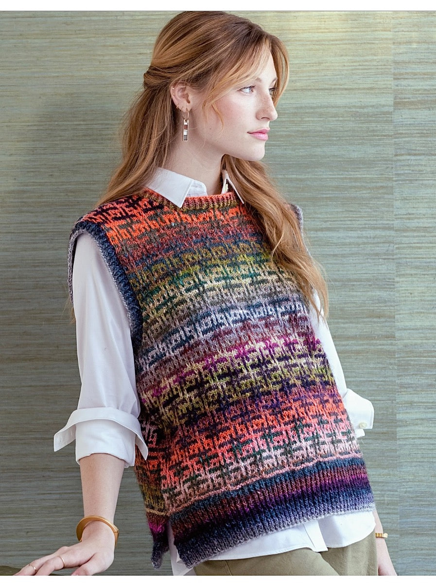 Handknit Sample Noro Kenton Vest - PROCEEDS GO TO CHARITY - SHIPS FREE IN CONTIGUOUS US