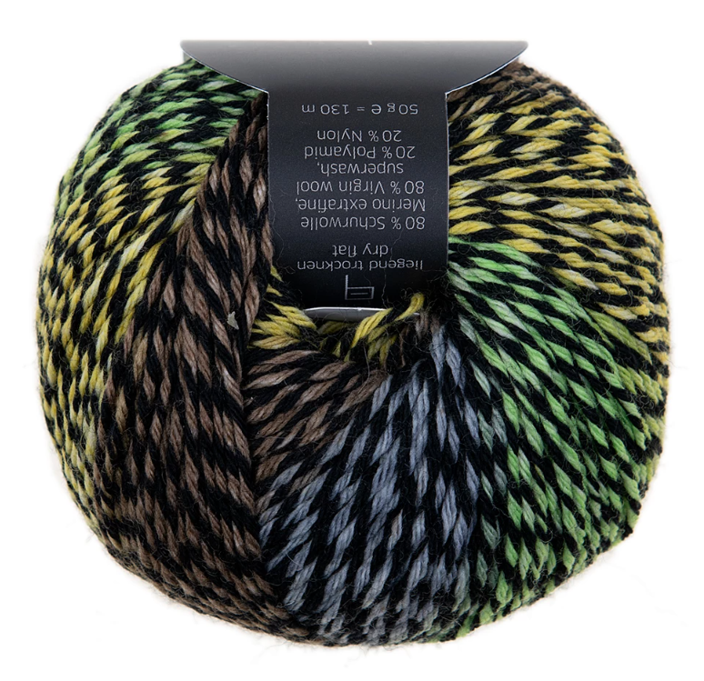 Zitron Intermezzo Yarn - Yellow/Green/Blue/Brown (Color #03)