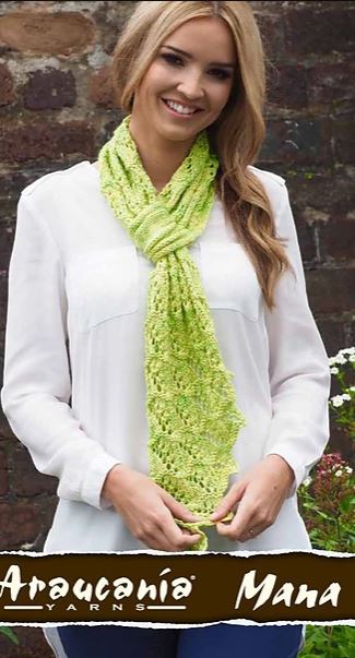 Jeanie Lace Scarf - A Mana Pattern - Free with purchases of 2 or More skeins of Mana (PDF File)