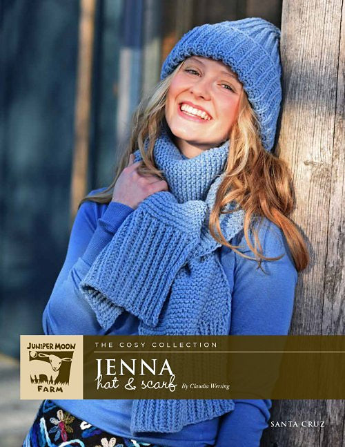 A Juniper Moon Farm Santa Cruz Pattern - Jenna Hat and Scarf (PDF)