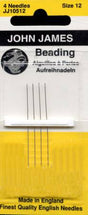 John James Beading Needles - Size #12 on sale at Little Knits