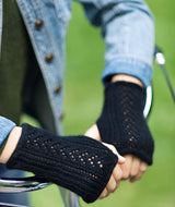 A Churchmouse Yarns and Teas Pattern - Lace-Back Fingerless Gloves (with 3 lace charts) (PDF)