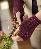 A Churchmouse Yarns and Teas Pattern - Lace-Back Fingerless Gloves (with 3 lace charts) (PDF)