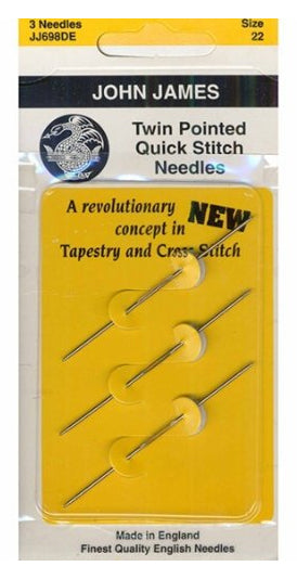 John James Twin Pointed Quick Stitch Needles - Size #22