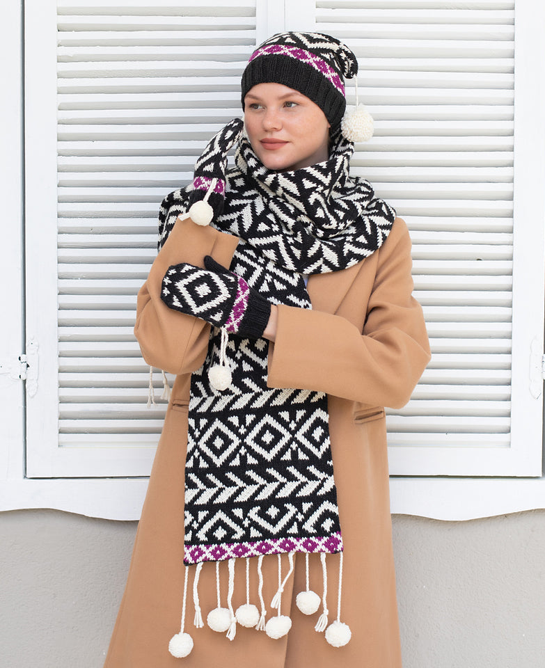 A Jody Long Alpamayo Pattern - Azteca Accessories Set - Free with purchases of 3 skeins of Alpamayo (Print Pattern)