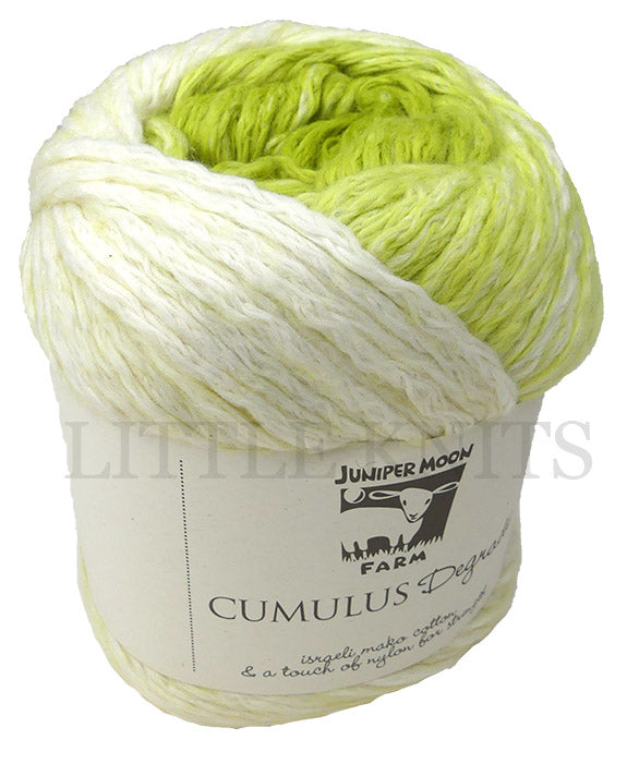 Juniper Moon Farm Cumulus Degrade Key Lime Pie Color 409
Juniper Moon Farm Cumulus Degrade on Sale at Little Knits