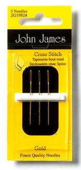 John James Gold Plated Tapestry-Cross Stitch Needles - Size #26