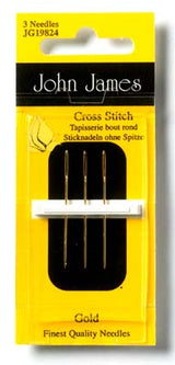 John James Gold Plated Tapestry-Cross Stitch Needles - Size #26