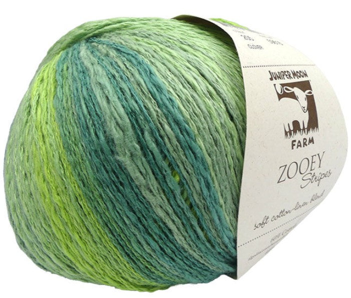 Juniper Moon Farm Zooey Stripes - Clover (Color #205) - FULL BAG SALE (5 skeins)