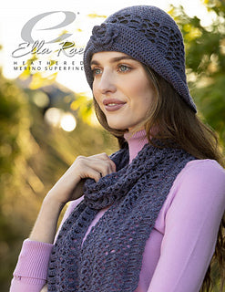 An Ella Rae Heathered Merino Pattern - Karla Hat and Scarf (PDF)