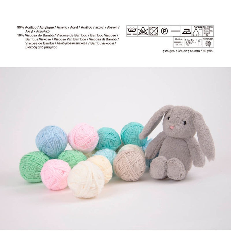 Katia Bunny Blanket Kit: 16 Balls of Yarn, Soft Toy & Pattern