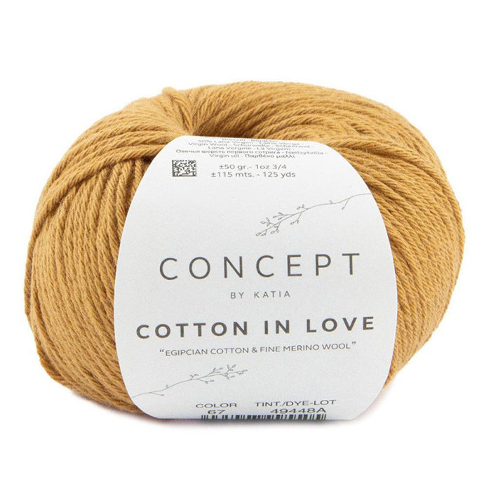 Katia Concept Cotton In Love - Straw Yellow (Color #67) Knitting and Crochet yarn on sale at Little Knits