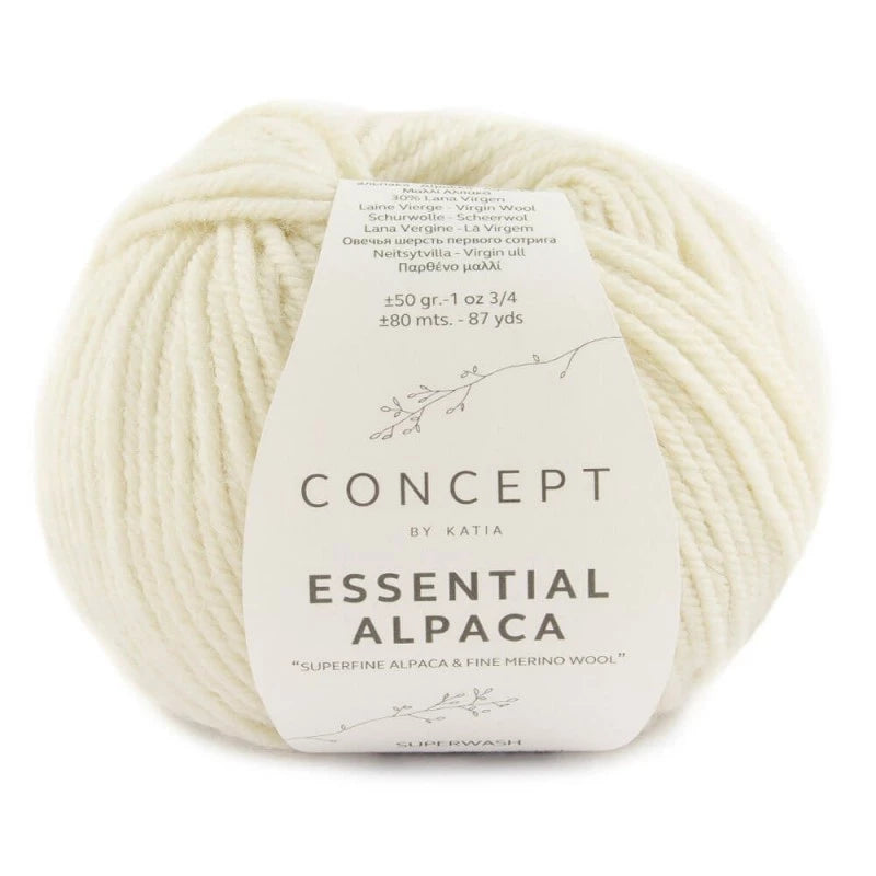 Katia Concept Essential Alpaca - White (Color #70) knitting and crochet yarn on sale at little knits
