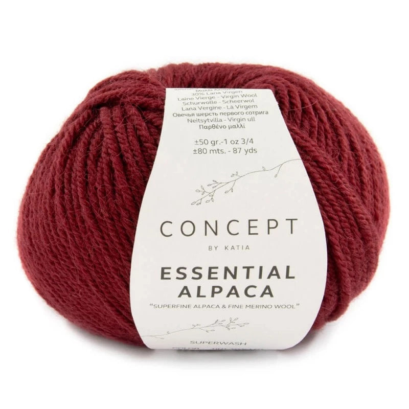 Katia Concept Essential Alpaca - Red (Color #76) Knitting and Crochet Yarn on sale at Little Knits
