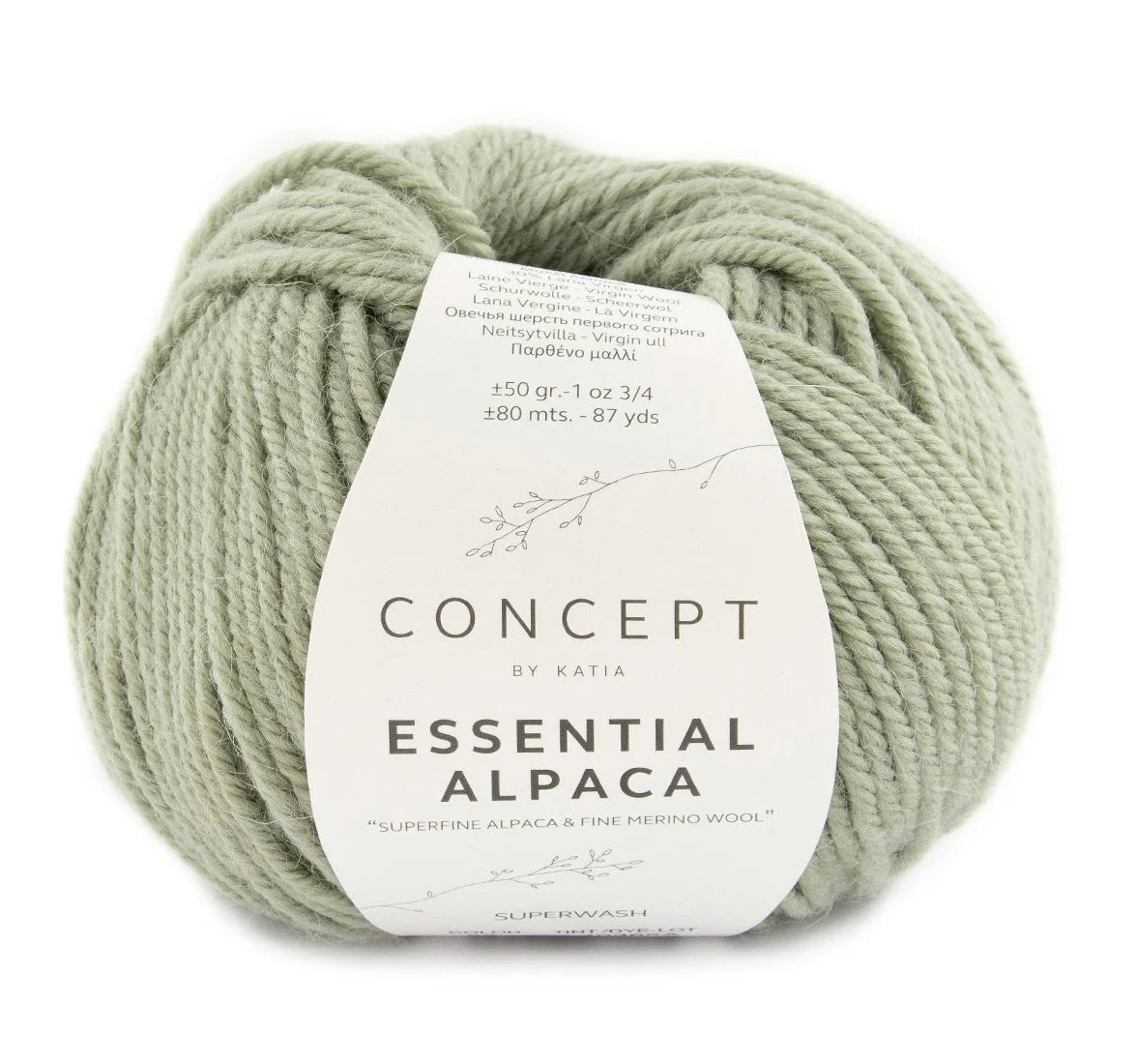 Katia Concept Essential Alpaca - Reseda Green (Color #82) Knitting and Crochet Yarn on sale at Little Knits