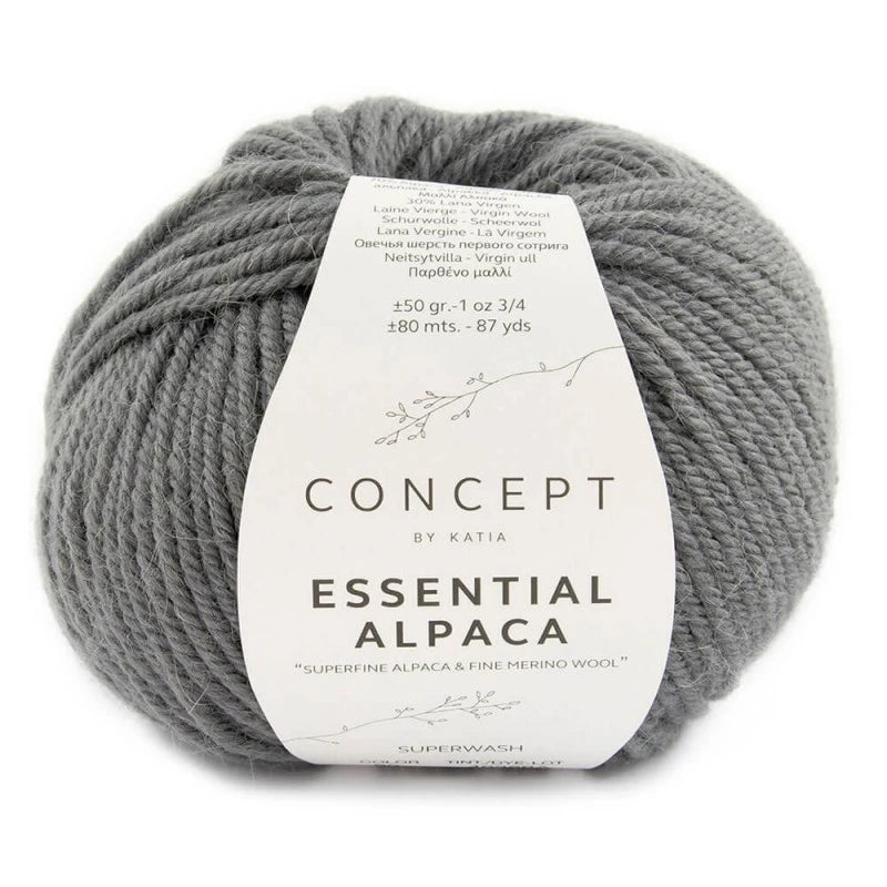 Katia Concept Essential Alpaca - Dark Grey (Color #90) Knitting and Crochet Yarn on sale at Little Knits