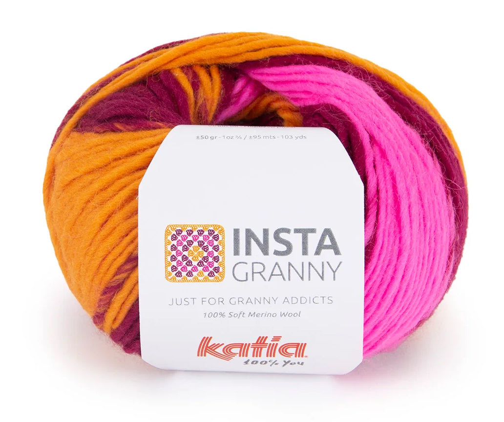 Katia Instagranny - Orange/Deep Fuchsia/Bright Pink (Color #106) Knitting and Crochet yarn on sale at Little Knits