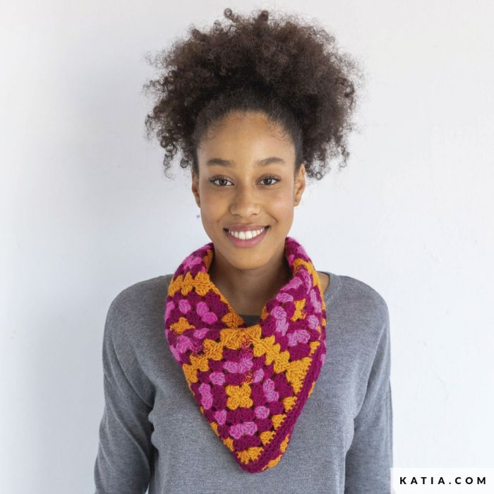 A FREE Katia Instagranny Crochet Patterns - Mini Pullover/Scarf/Blanket (PDF)