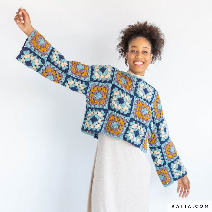 A FREE Katia Instagranny Crochet Patterns - Mini Pullover/Scarf/Blanket (PDF)